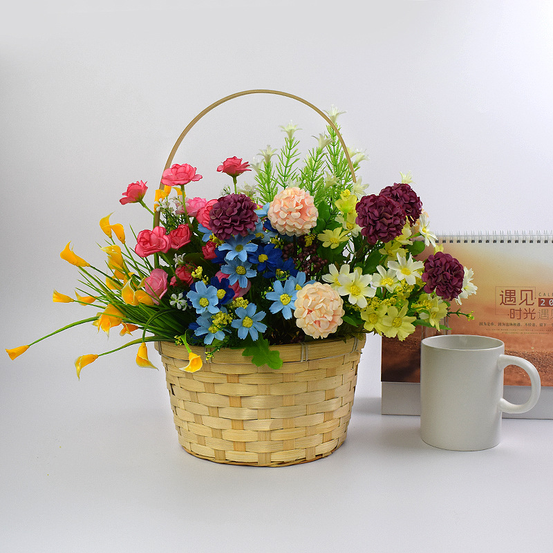 竹編田園風(fēng)花籃 文藝花束的包裝與陳列藝術(shù)